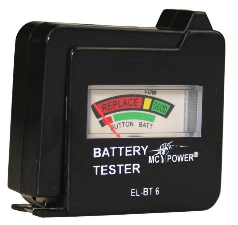 Batterijtester McPower "EL-BT 6" voor AAA, AA, C, D, 9 V Batterijen