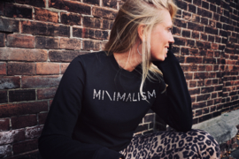 Minimalism organic sweater luipaard zwart - unisex