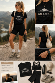 GRAVEL Dames T-Shirt – Adventure Nature Discover | Zwart