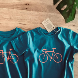 Bike t-shirt organic petrol