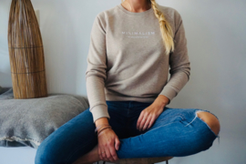 Minimalism organic sweater beige - unisex