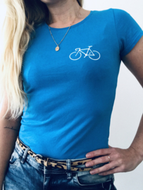 Organic bike t-shirt blue 