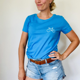 Organic bike t-shirt blue 