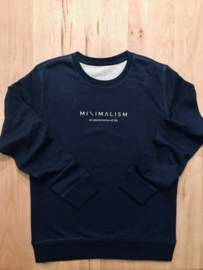 Minimalism organic sweater donkerblauw - unisex