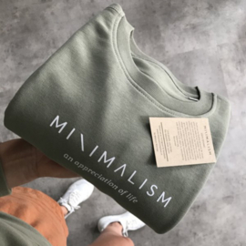 Organic cotton sweater khaki green minimalism