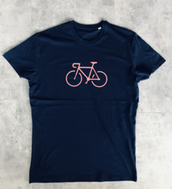Fiets t-shirt - Dark navy pink bike