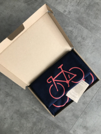 Organic bike t-shirt navy blue