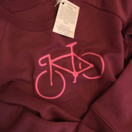 Organic cycling sweater bordeaux rood