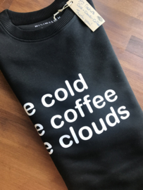 Coffee clouds cold sweater zwart