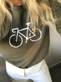 Organic cycling sweater khaki