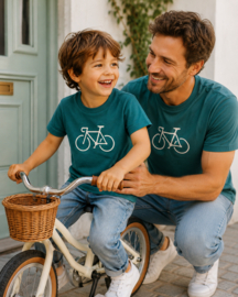 Papa’s fietsmaatje -  editie - kind en vader fiets t-shirt