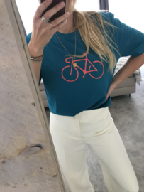 Organic bike t-shirt petrol 