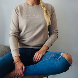 Minimalism organic sweater beige - unisex