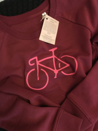 Organic cycling sweater bordeaux rood
