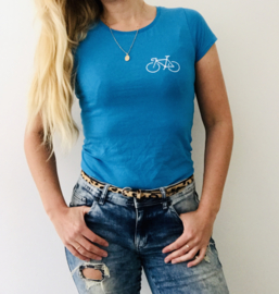 Organic bike t-shirt blue 