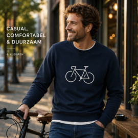 Heren Fiets Sweater Casual – Wielertrui voor Vrije Tijd