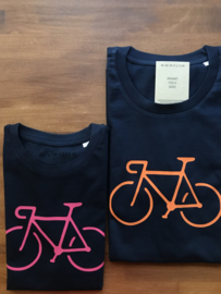 Cycling sweater Dark Blue Orange bike