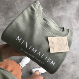 Minimalism organic sweater khaki groen - unisex