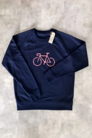 Organic cycling sweater donkerblauw