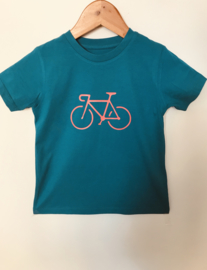 Organic Kids T-Shirt | Petrol Sunset Bike