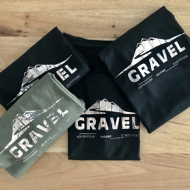 Gravel t-shirt organic cotton black or green