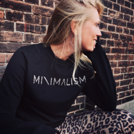 Minimalism organic sweater luipaard zwart - unisex