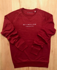 Minimalism organic sweater bordeaux rood - unisex