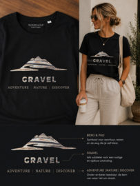 GRAVEL Dames T-Shirt – Adventure Nature Discover | Zwart