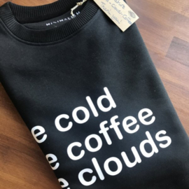 Cold coffee clouds sweater - Zwart