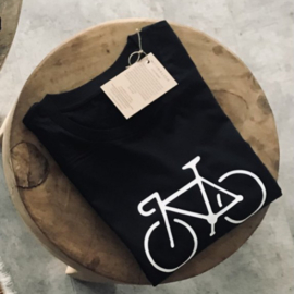 Organic bike t-shirt black white
