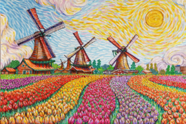 SCHILDERIJ KEUKENHOF TULPENVELDEN