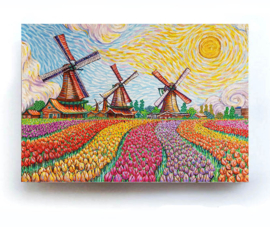 SCHILDERIJ KEUKENHOF TULPENVELDEN