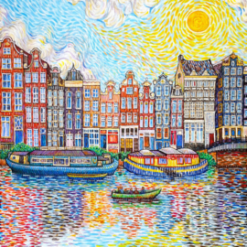 SCHILDERIJ GRACHT SINGEL AMSTERDAM