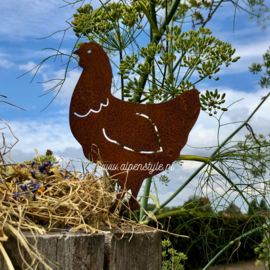 Kip met schroef, 16 x 12 cm, Roest Metaal Tuindecoratie