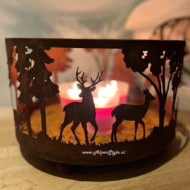 Kaarsenhouder "wild" (rond) ⌀ 30 cm, Roest Metaal Decoratie