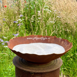 Schaal voor vogelzandbad, Diameter 40 cm, Roest metaal Tuindecoratie