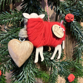 Wol schaap rood (max 14/11 - min 11/10 cm)