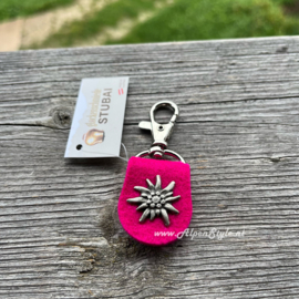 Edelweiss hanger fuchsia roze, 4 cm