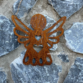 Bescherm engel ©AlpenStyle,  20 x 20 cm. Cortenstaal