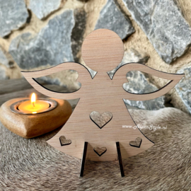 Engeltje voor jou ❤ incl. standaard van hout 14 x 12 cm