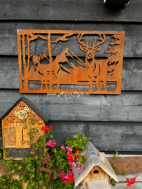 Herten wandpaneel,  ©AlpenStyle, 75 x 44 cm, Cortenstaal