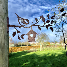 Mus met huisje ©AlpenStyle, 28 x 17 cm, Cortenstaal