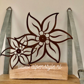 Edelweiss ©AlpenStyle medium 22 x 22 cm, Roest Metaal tuin decoratie