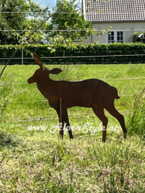 Ree familie (groot) 5 delig, Roest metaal tuin decoratie