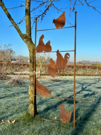 Klimrek voor planten "kippen" 150 x 60 cm. Roest Metaal Tuindecoratie