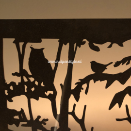 Wilde dieren kaarsen plateau, 50 x 35 x 15 cm, Roest Metaal Decoratie