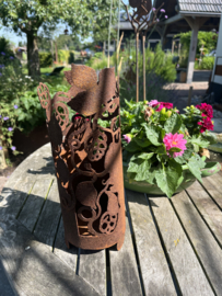 Hop windlicht, 30 x 12 cm. Roest Metaal decoratie.