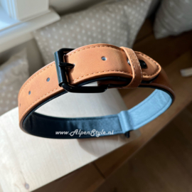Halsband hond gepersonaliseerd Maat XL Cognac