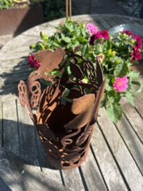 Hop windlicht, 30 x 12 cm. Roest Metaal decoratie.