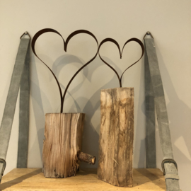 Hart op schroef (middel) 20 x 20 x 3 cm. Roest Metaal Decoratie